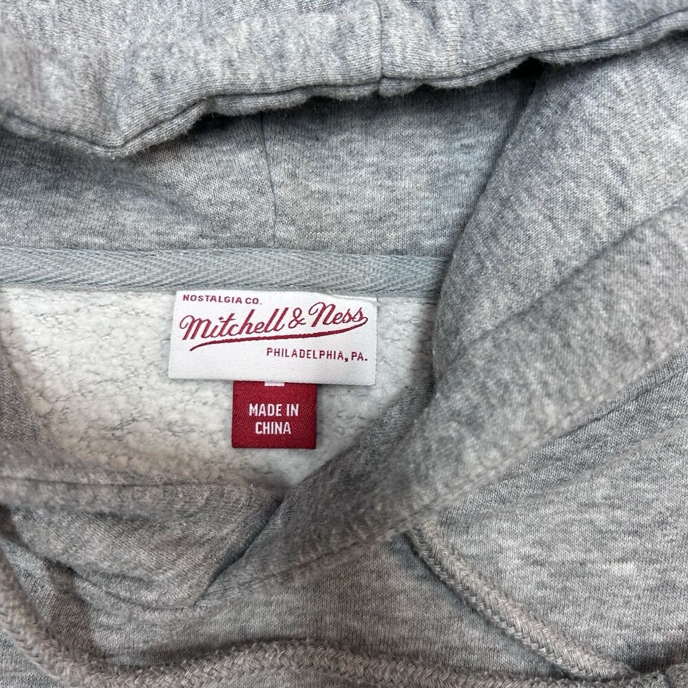 Mitchell & Ness Houston Rockets Grey Hoodie Sweatshirt Mens Size Large - Picture 7 of 8